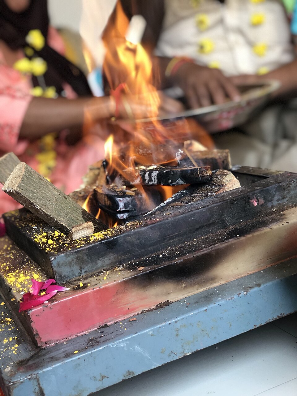 Havan kund, a sacred fire pit used for yagna